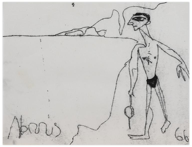Catalogue raisonné, Norris Embry, Sans titre (Homme en bord de mer), 1966