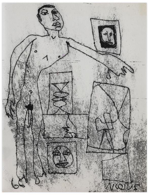 Catalogue raisonné, Norris Embry, Sans titre (Homme nu debout, bras tendu), 1966