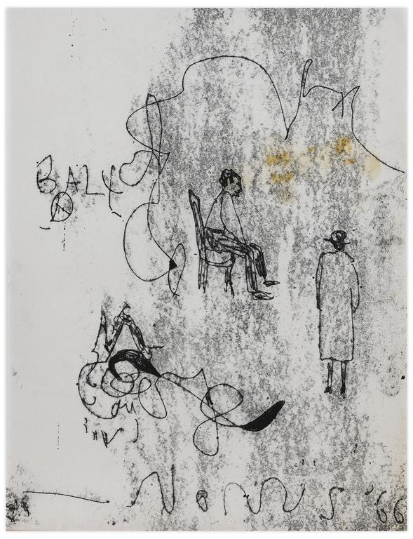 Catalogue raisonné, Norris Embry, Sans titre (Homme assis et homme debout de dos), 1966