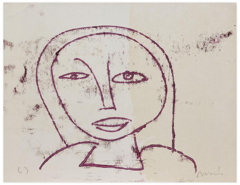 Catalogue raisonné, Norris Embry, Sans titre (Visage en buste), 1966