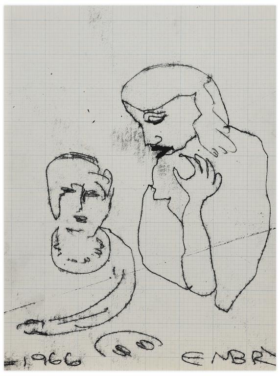 Catalogue raisonné, Norris Embry, Sans titre (Deux figures, bras tendus), 1966