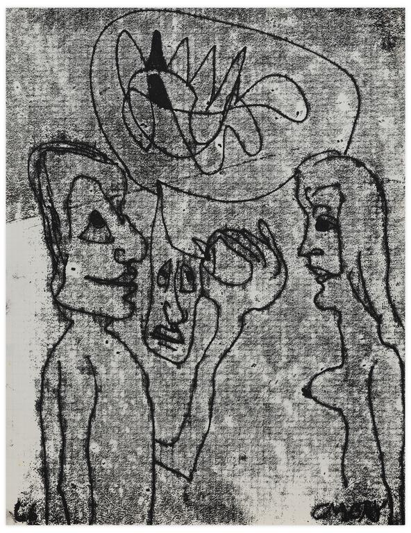 Catalogue raisonné, Norris Embry, Sans titre (Homme masqué et femme de profil), 1966