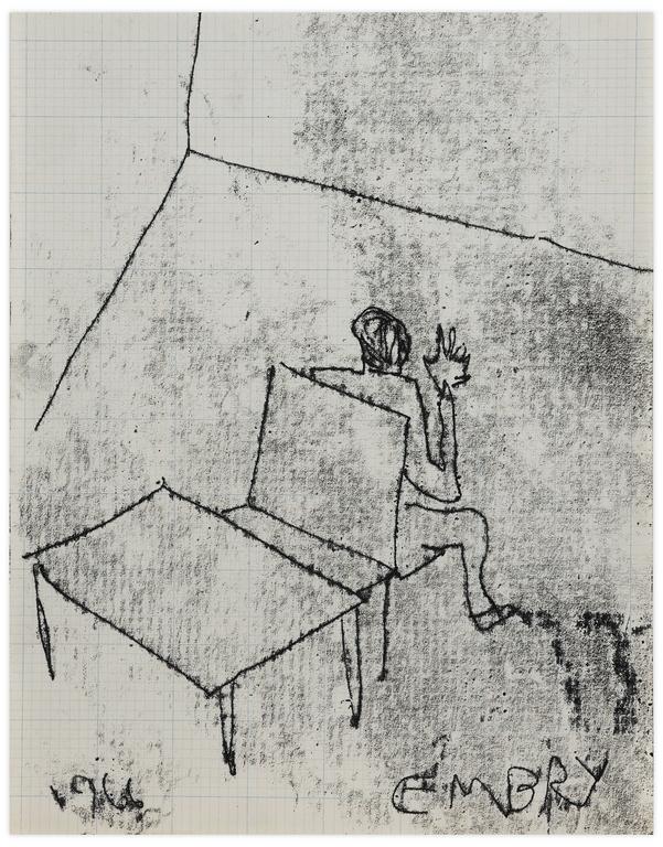 Catalogue raisonné, Norris Embry, Sans titre (Homme assis de dos), 1966