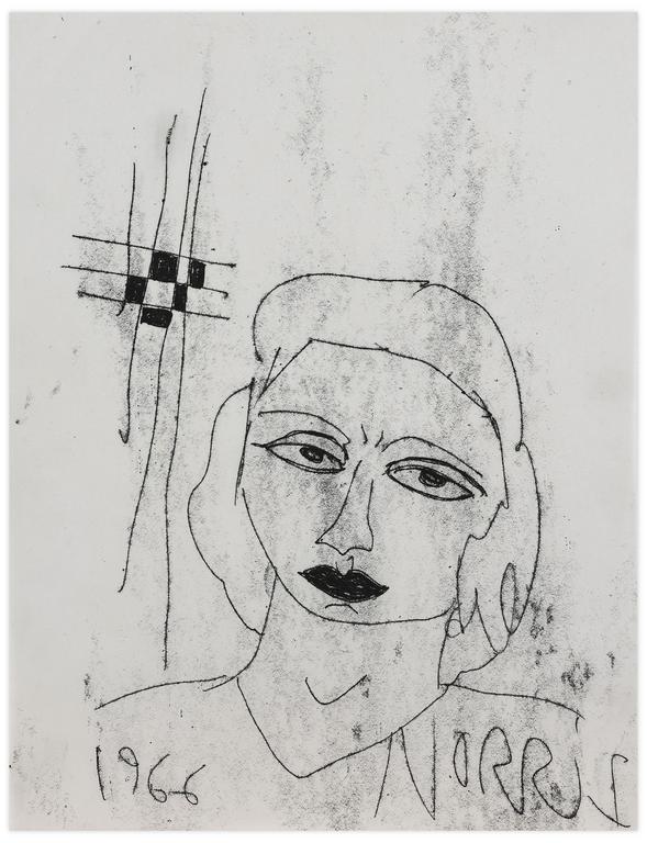 Catalogue raisonné, Norris Embry, Sans titre (Femme en buste), 1966