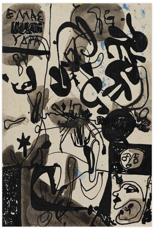Catalogue raisonné, Norris Embry, Sans titre (Grèce Hydra, composition noire), vers 1960-65