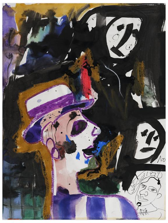 Catalogue raisonné, Norris Embry, Sans titre (Homme au chapeau de profil à droite), 1971
