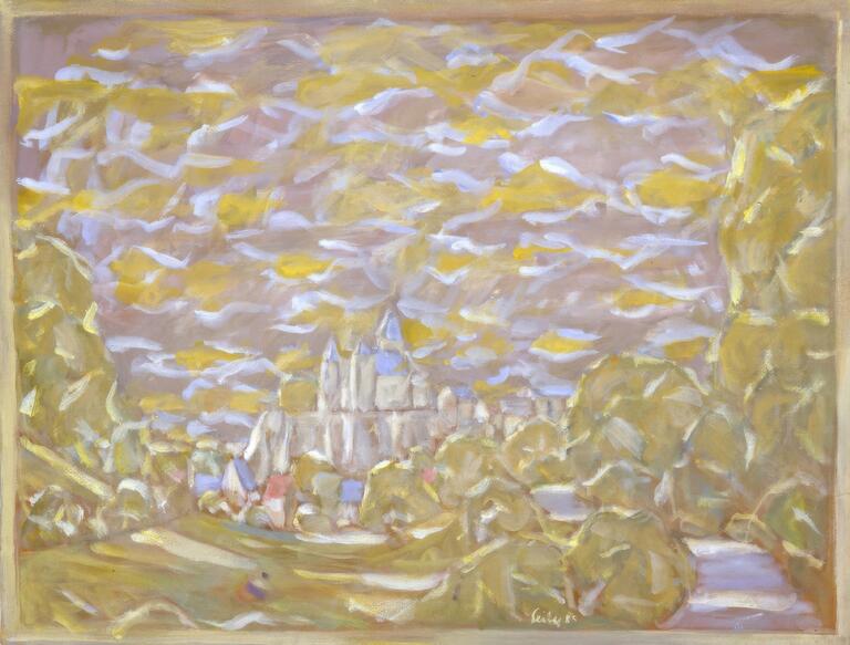 Catalogue raisonné, Hans Seiler, Le château de Salignac Fenelon (ocre), 1985
