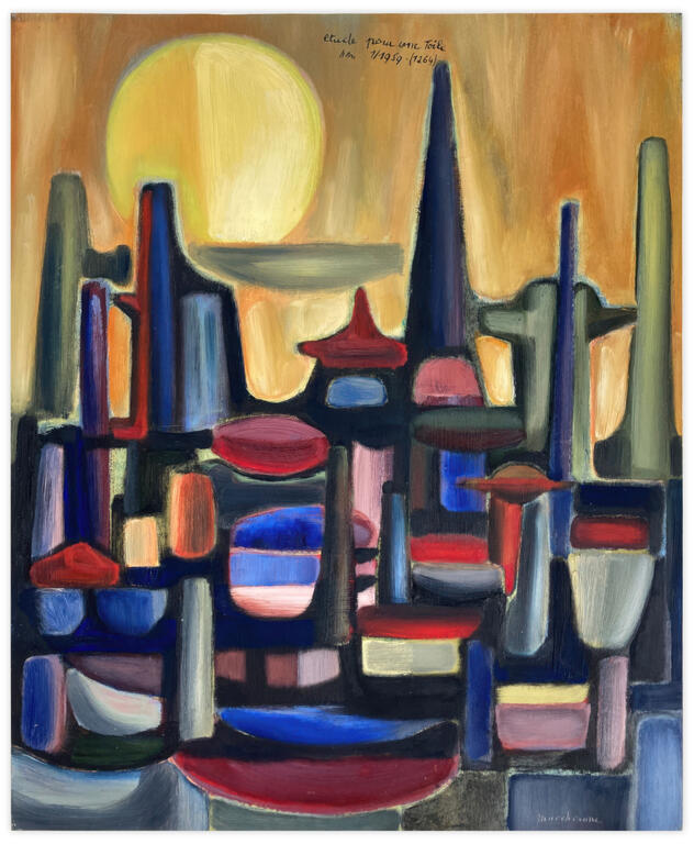 Catalogue raisonné, Henri Maccheroni, Etude pour une toile, Les Mondes inachevés - 1959
