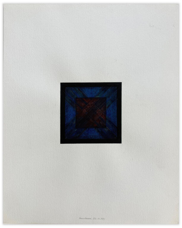 Catalogue raisonné, Henri Maccheroni, Cartouche, Egypte-bleu 3ème série, variation Olizane - 1987
