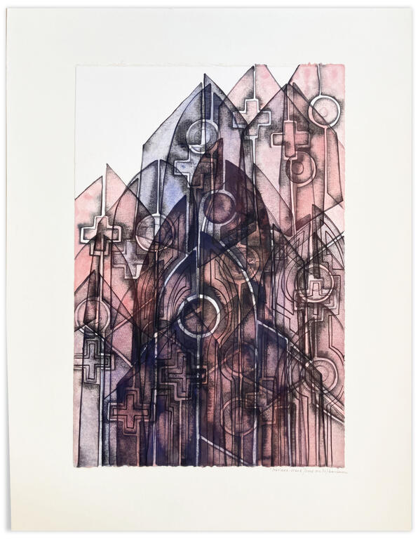 Catalogue raisonné, Henri Maccheroni, Matière-signe, Archéologies blanches, variante Gothiques - 1977