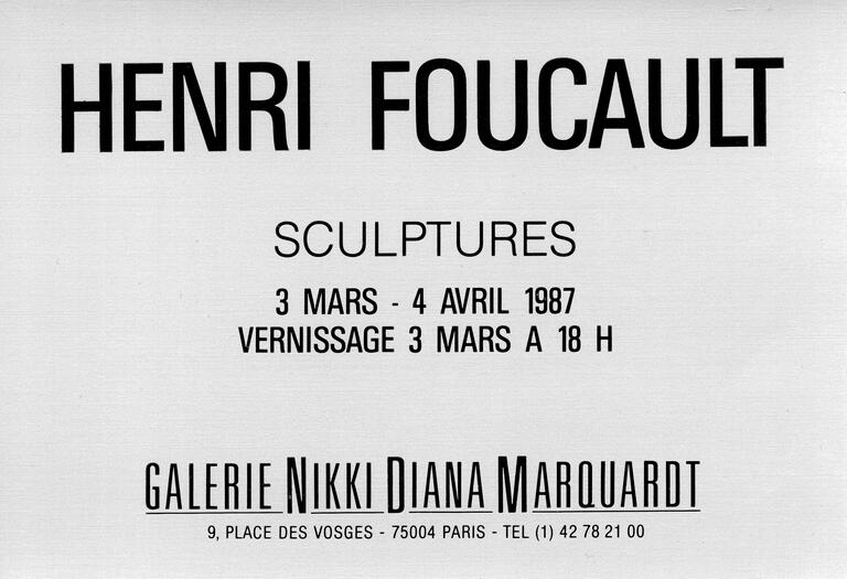exposition Sculptures de Henri Foucault, 1987 exposition Sculptures de Henri Foucault, 1987