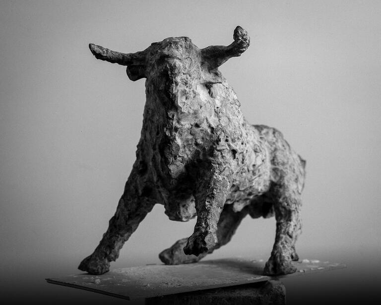 Catalogue raisonné, Sculpture de Louis Derbré, Taureau de la Mayenne, 1998