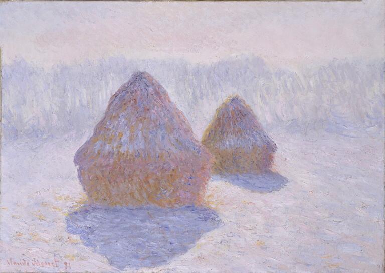 Les Meules, effet de neige et soleil - Claude Monet