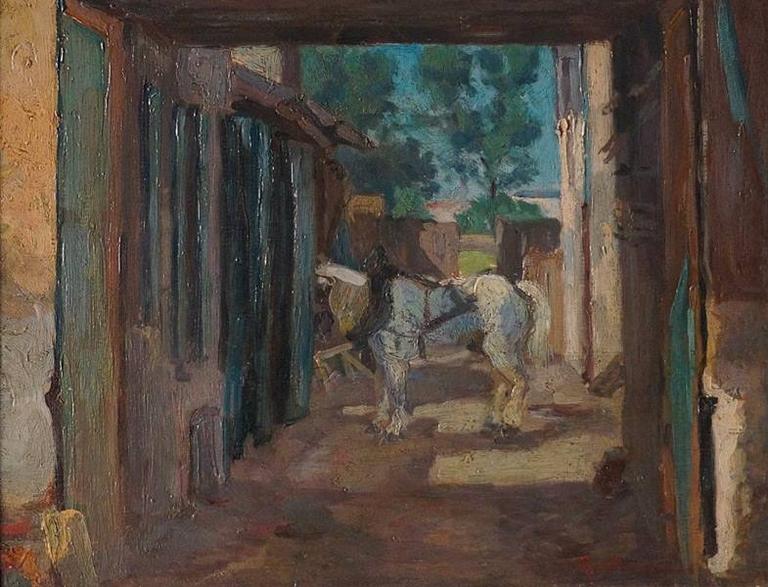 Armand Guillaumin, Cheval dans une cour de Ferme, 1870