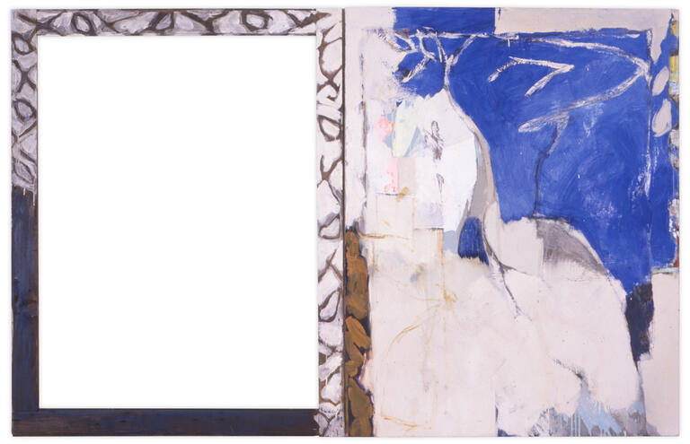 Catalogue raisonné, Patrick Baillet, Femme en bleu et cadre peint - 1987