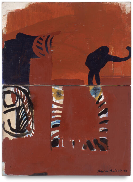 Catalogue raisonné, Patrick Baillet, Personnage noir sur fond rouge - 1994