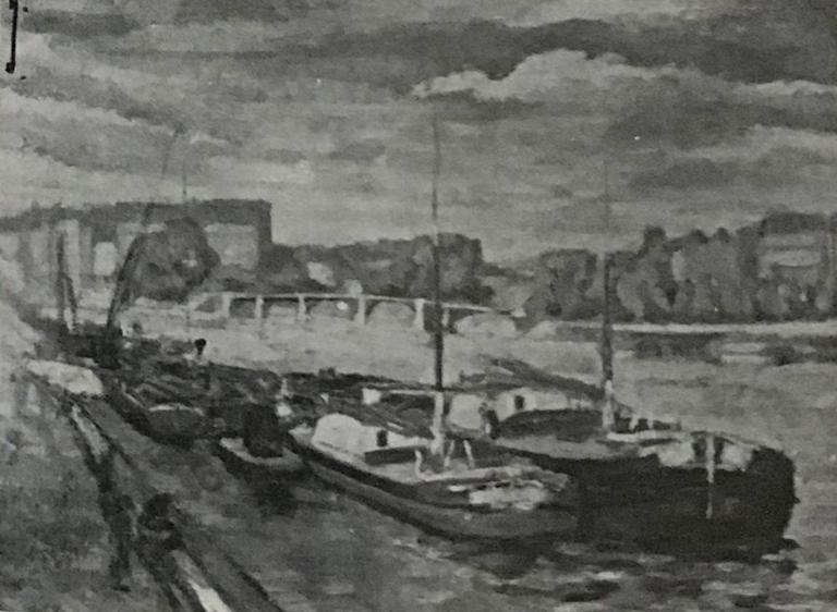 Armand Guillaumin, Péniches au bord de la Seine, Paris, 1880