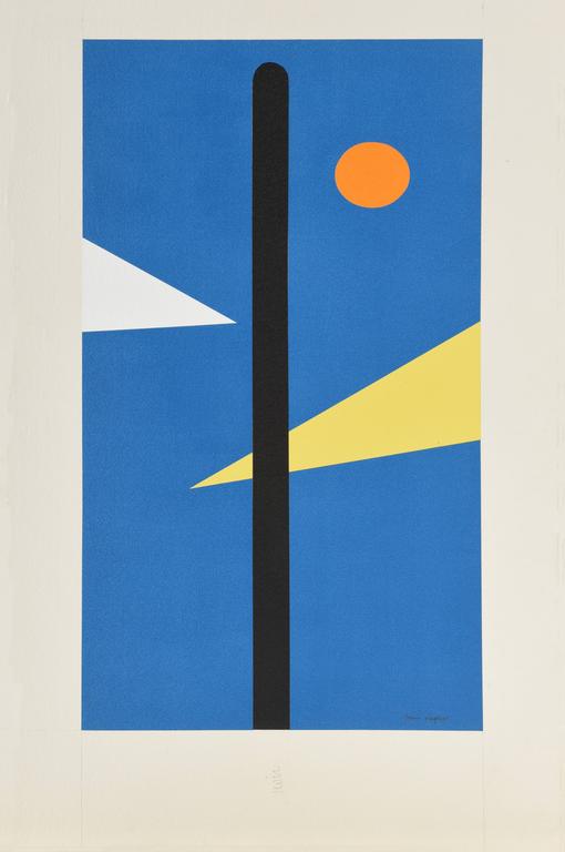 Catalogue raisonné, Jean Legros, Pochoir (ligne noire sur triangle jaune)
