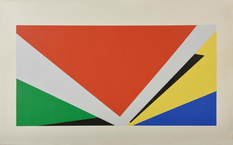 Catalogue raisonné, Jean Legros, Pochoir sans titre (triangles convergents), 1973