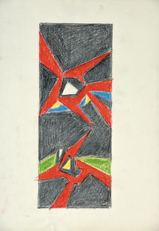 Catalogue raisonné, Jean Legros, Composition aux formes rouges, 1957