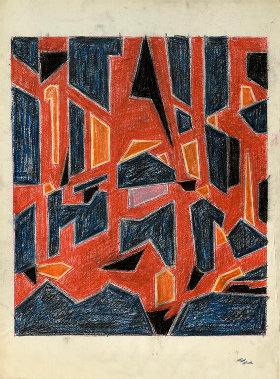 Catalogue raisonné, Jean Legros, Composition géométrique en rouge et noir
