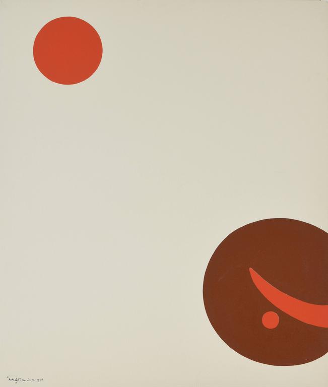 Catalogue raisonné, Jean Legros, Pochoir, Astrale (cercles rouges), 1973