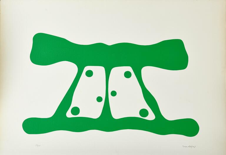 Catalogue raisonné, Jean Legros, Pochoir sans titre à la forme verte