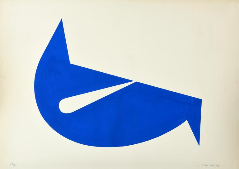 Catalogue raisonné, Jean Legros, Pochoir sans titre à la composition bleue