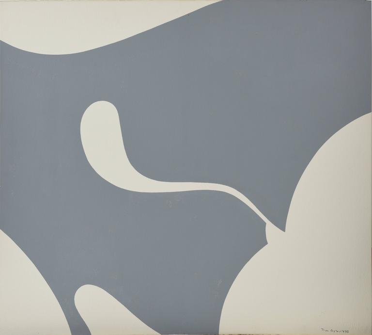 Jean Legros, Pochoir sans titre (grande forme libre grise), 1973