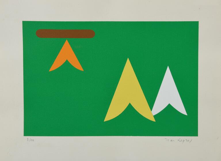 Catalogue raisonné, Jean Legros, Pochoir (forme orange, jaune blanc)