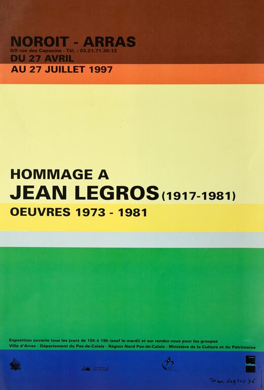 affiche exposition Jean Legros à Arras