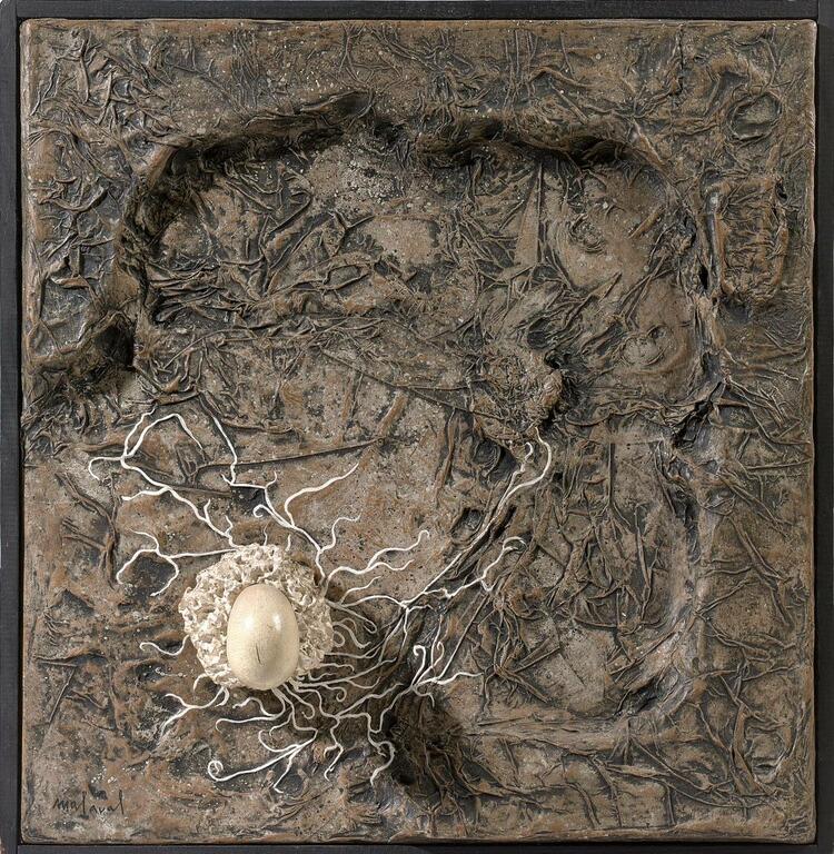 Catalogue raisonné, Robert Malaval, Formes blanches extrudée sur fond filandreux