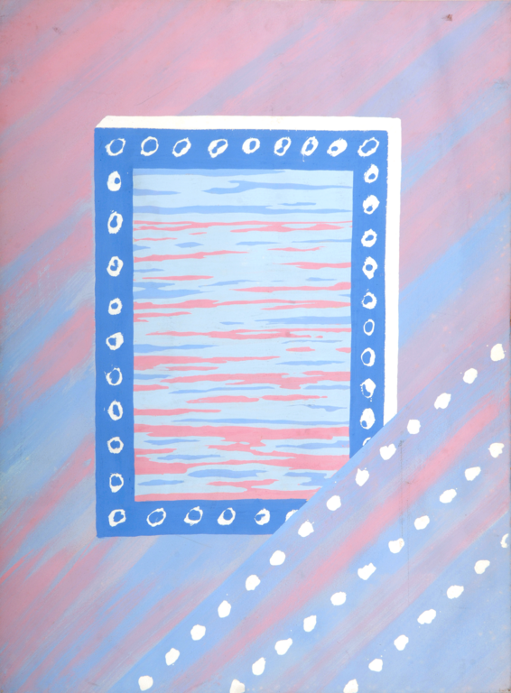 Robert Malaval, Nemo's Memo - 1974 avec patterns bleus, fond rose et bleu clair