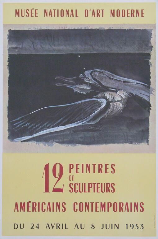 Affiche exposition 12 peintres et sculpteurs américains contemporains Affiche exposition 12 peintres et sculpteurs américains contemporains