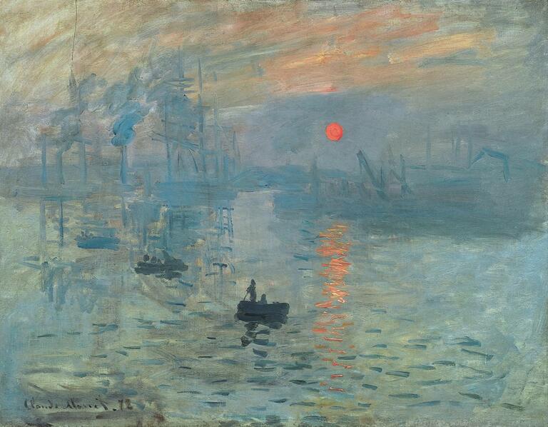 Claude Monet, Impression soleil levant, 48 x 63 cm, 1872. Claude Monet, Impression soleil levant, 48 x 63 cm, 1872.