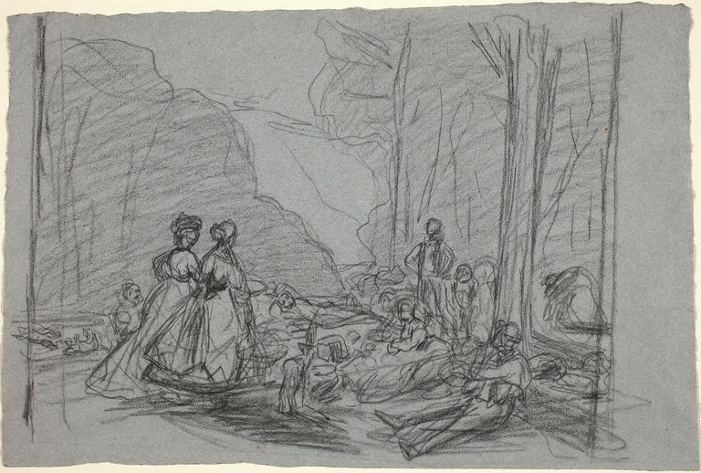 Dessin, Le Déjeuner sur l'herbe, circa 1865