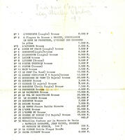 Liste des statues exposées et des prix (chez Marthe Nochy 1970)