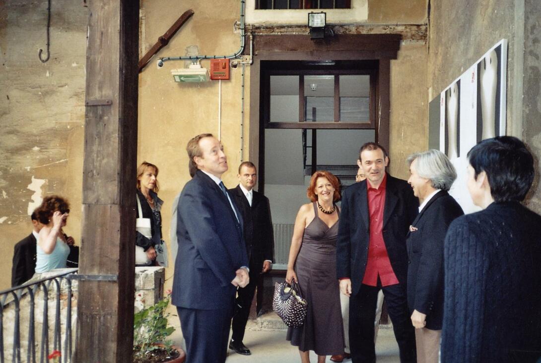 Henri Foucault, Donnedieu de Vabres et Dominique Païni à la Biennale de Venise en 2005 Henri Foucault, Donnedieu de Vabres et Dominique Païni à la Biennale de Venise en 2005