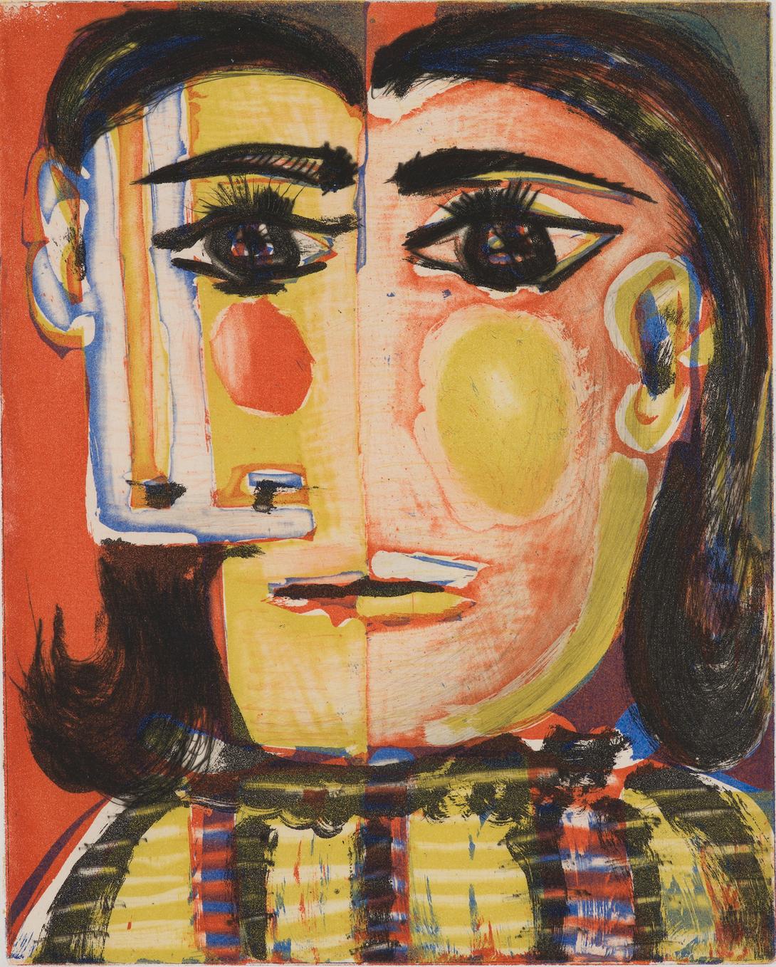 Pablo Picasso (1881-1973), Tête de femme n°5 (Portrait de Dora Maar),1939-1942, eau-forte et pointe seiche sur papier Montval avec tampon de Vollard, image : 30 x 23,8 cm, feuille : 44,5 x 34 cm, cadre : 65 x 55 cm