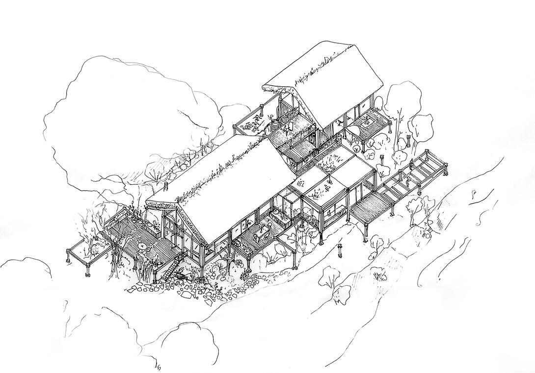 Dessin habitat assemblé