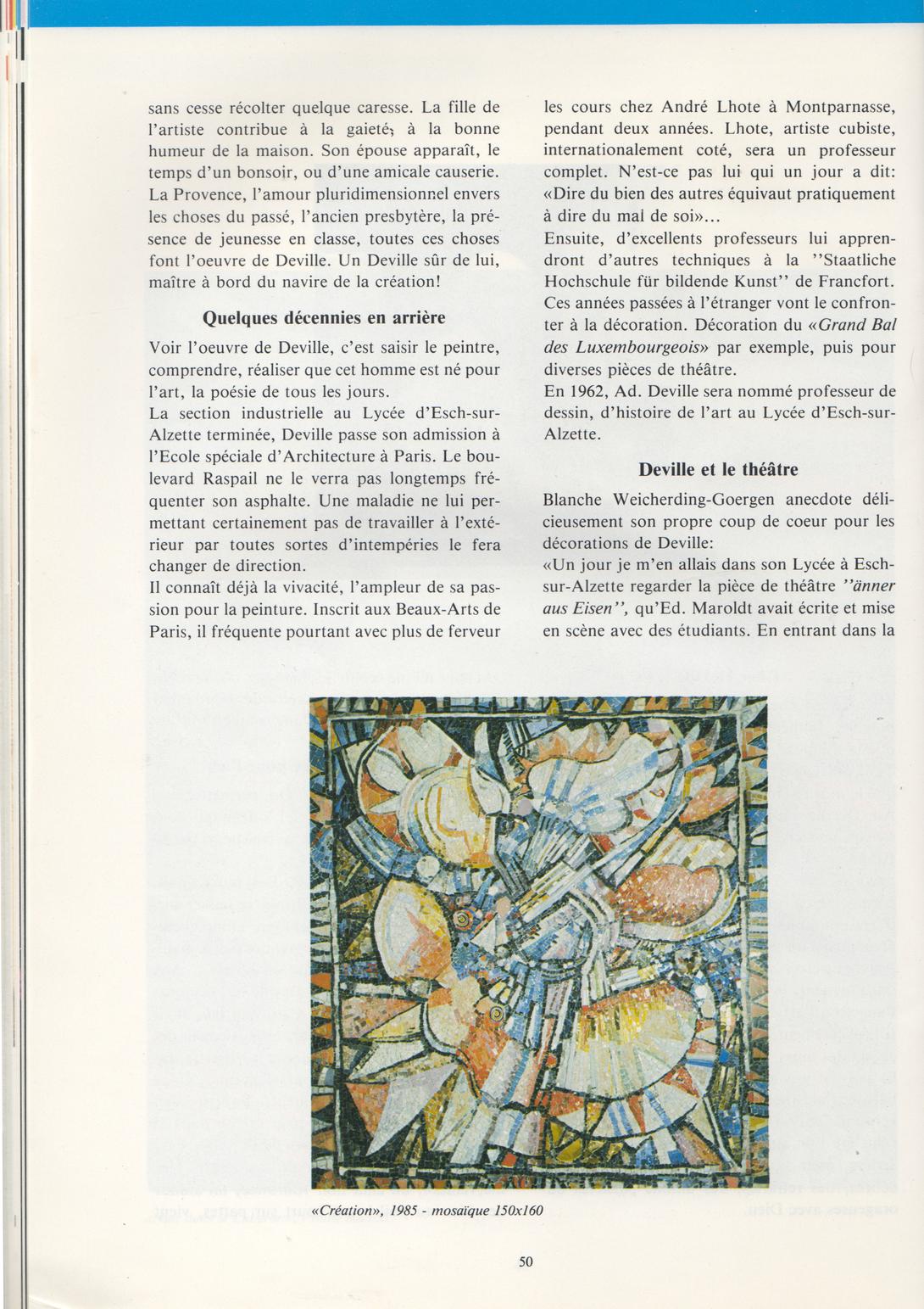 Le nouveau Luxembourg   Reflets de l'Imagination.  N° 7 - automne/hiver 1986, pp.47-52