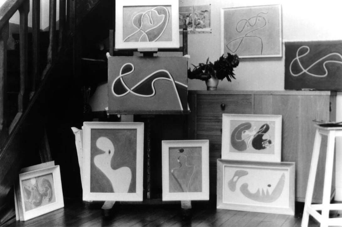 Une production picturale proche de Jean Arp. Hans Seiler