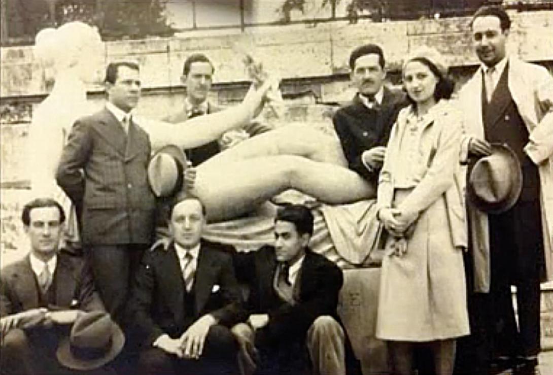 Au premier rang : Mazeau, Bigatti, Apartis. Debout : Del-Prete, Morera, Butler, Forner, Marechal, 1930